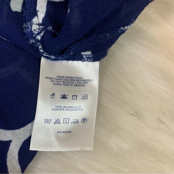 Lands End Navy and White Moroccan Tile Swim Coverup Small - Picture 6 of 7